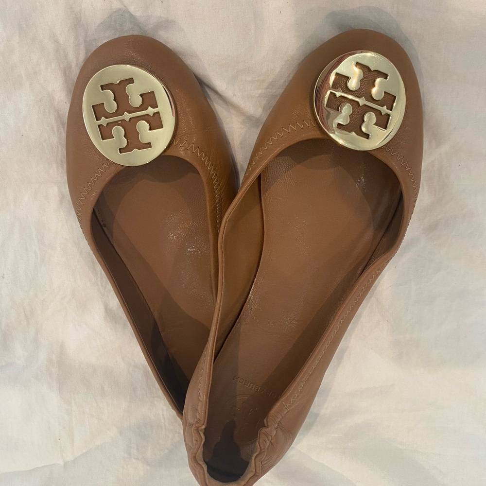 Tory Burch Tan Miller Ballet Flats